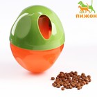 Игрушка для сухого корма "Мега Яйцо" двухцветное большой, 10 см, зелёная/оранжевая - фото 318928643