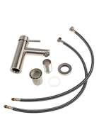 Смеситель для раковины ZEIN ZS 20103, картридж керамика 35 мм, нержавеющая сталь, сатин - Фото 9