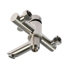 Смеситель для ванны ZEIN ZS5, короткий излив, с душевым набором, нержавеющая сталь, сатин - Фото 7