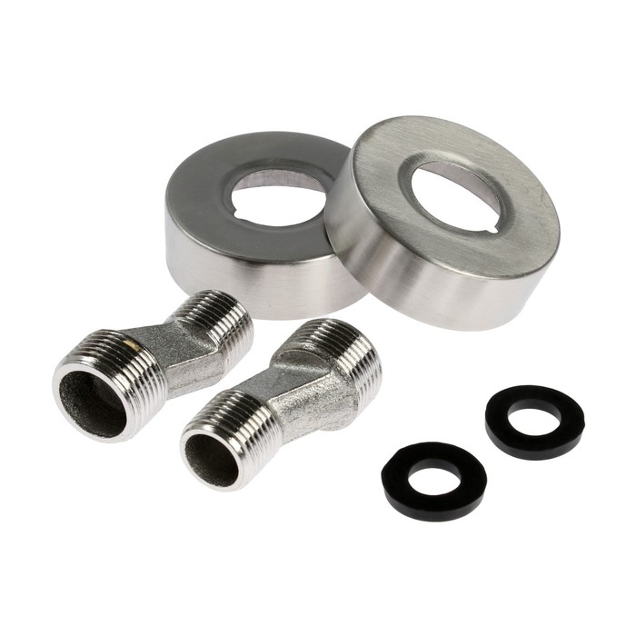 Смеситель для ванны ZEIN ZS5, короткий излив, с душевым набором, нержавеющая сталь, сатин - фото 18554339