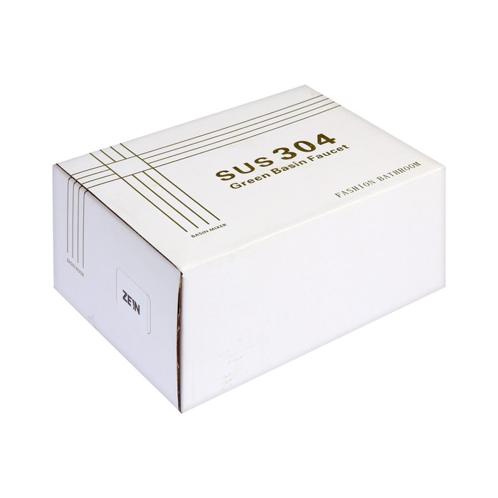 Смеситель для ванны ZEIN ZS5, короткий излив, с душевым набором, нержавеющая сталь, сатин - фото 18554340