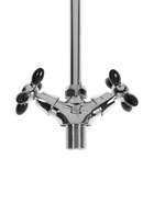 Смеситель для кухни ZEIN ZC2029, гибкий излив, кран-букса латунь 1/2", черный/хром - Фото 3