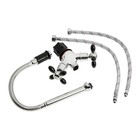 Смеситель для кухни ZEIN ZC2029, гибкий излив, кран-букса латунь 1/2", черный/хром - Фото 9