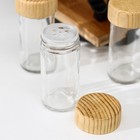 Набор для специй из стекла на бамбуковой подставке «Эко», 100 мл, 16 шт - Фото 2