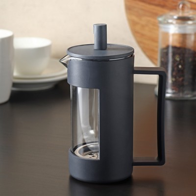 Чайник заварочный френч - пресс «Футуризм», 350 мл, стекло, цвет серый