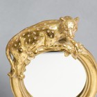 Сувенир полистоун зеркало "Золотой ягуар" 31,2х14 см - фото 6626970