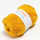 Пряжа 60% акрил, 30% кашемир, 10% шёлк "Веснушки" 50 гр 80 м цвет 29А куркума - фото 24523657