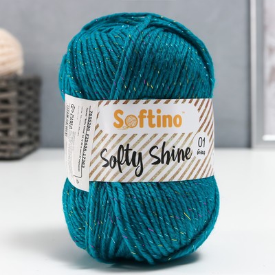 Пряжа 70% акрил, 30% шёлк "Softy Shine" 50 гр 85 м цвет 37 виридиан