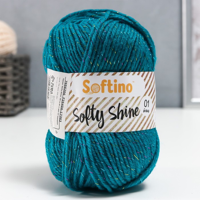 

Пряжа 70% акрил, 30% шёлк "Softy Shine" 50 гр 85 м цвет 37 виридиан