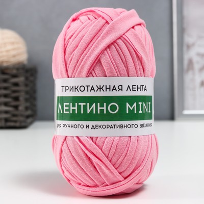 Пряжа трикотажная 100% хлопок "Лентино mini" 100 гр 40 м цвет 80 розовый