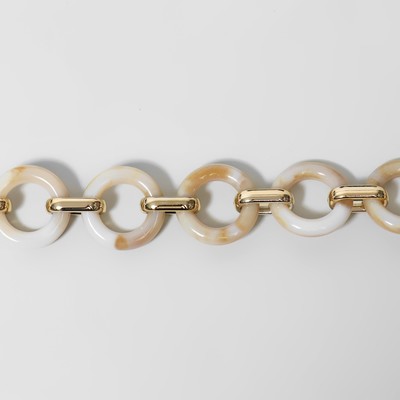 Цепочка для сумки, пластиковая, d=28×16 мм, 59 см, цвет светлый агат, золотой