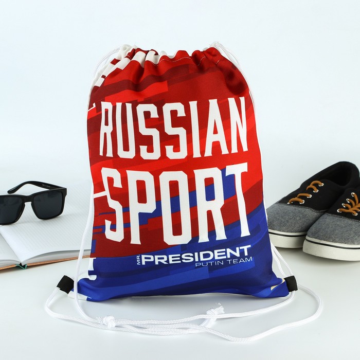 Мешок для обуви «Russian sport», триколор, 41 х 31 см - Фото 1