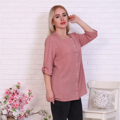 Платье рубашка, цвет пудра, размер 52