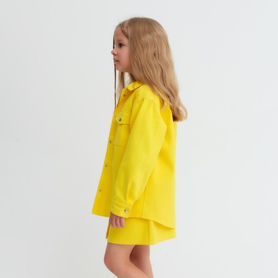 Рубашка для девочки джинсовая KAFTAN, жёлтая, размер 32 (110-116 см)