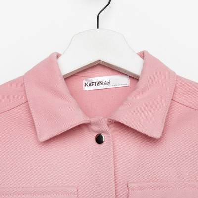 Рубашка для девочки джинсовая KAFTAN, размер 34 (122-128 см), розовая