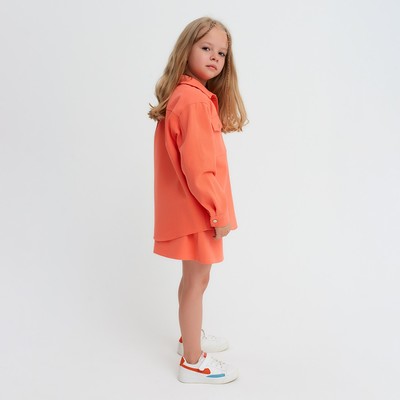 Рубашка для девочки джинсовая KAFTAN, оранжевая, размер 32 (110-116 см)