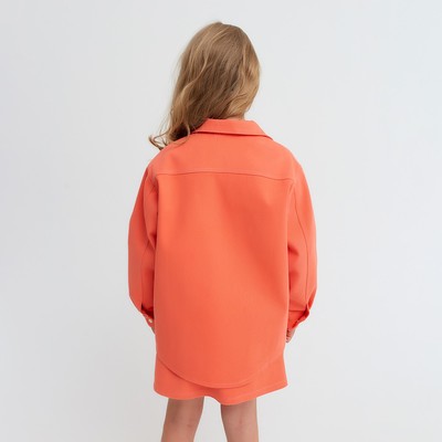 Рубашка для девочки джинсовая KAFTAN, оранжевая, размер 32 (110-116 см)
