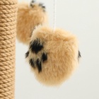 Когтеточка, 35×35×53 см, с тремя игрушками, бежевая - Фото 3