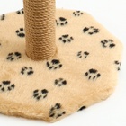 Когтеточка, 35×35×53 см, с тремя игрушками, бежевая - Фото 4