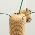 Когтеточка, 35×35×53 см, с тремя игрушками, бежевая - Фото 5