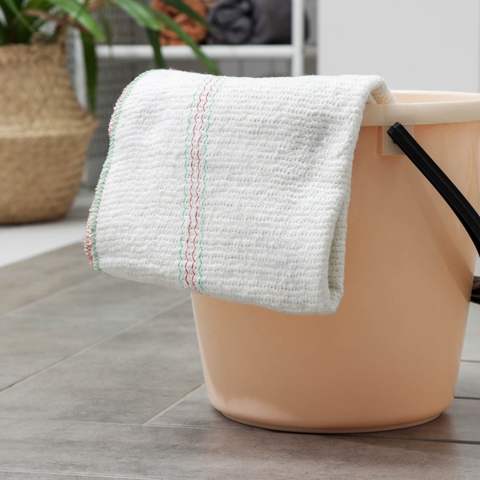 Тряпка для мытья пола Доляна, с отверстием для швабры, вискоза-ХПП, с оверлоком, 50×80 см, плотность 220 г/м², белая - Фото 1