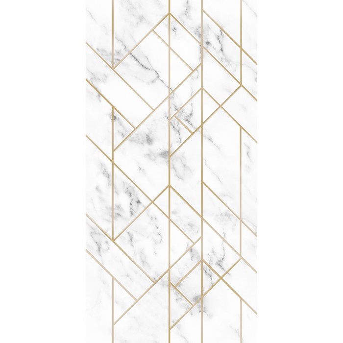 Стеновая панель ПВХ «Талия, 773», 2600×250 мм, цвет белый мрамор/золотой - Фото 1