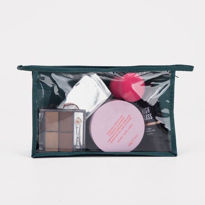 Косметичка на молнии, цвет зелёный 29260