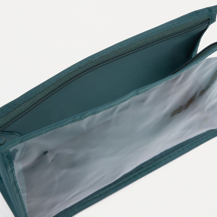 Косметичка на молнии, цвет зелёный 29260