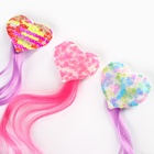 Прядь для волос "Сердечко" на заколке, 40 см - фото 24315156