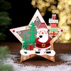 Новогодний декор с подсветкой «Дед Мороз с подарками» 16,5 × 2,5 × 16,5 см - фото 9808705