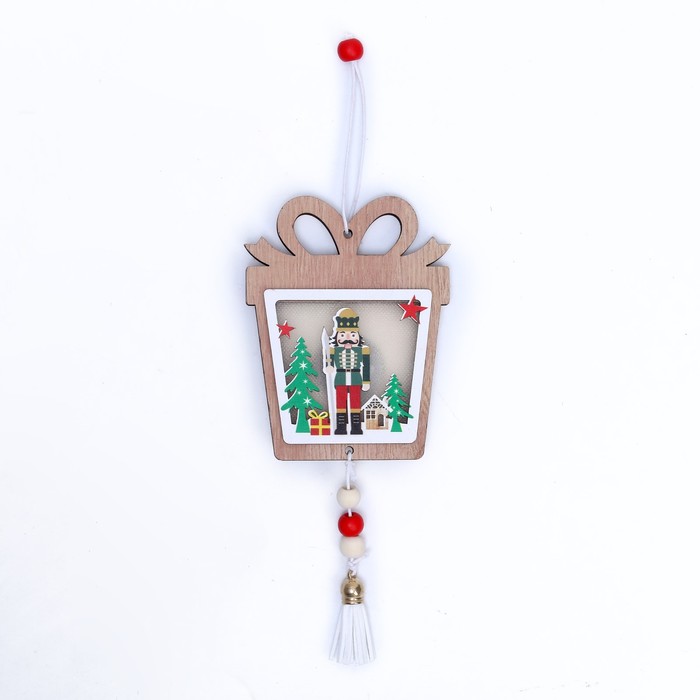 Новогодний декор с подсветкой «Щелкунчик и подарок» 8,5 × 1 × 11см - фото 1908928804
