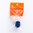 Набор из 2 плетёных шариков из лозы без бубенчиков, 3 см, белый/синий - фото 6628402