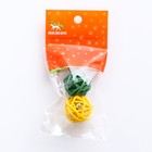 Набор из 2 плетёных шариков из лозы с бубенчиком, 3 см, желтый/зеленый - фото 21644990