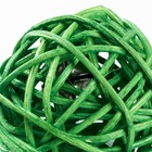 Набор из 2 плетёных шариков из лозы с бубенчиком, 5 см, белый/зеленый - Фото 3