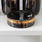 Набор аксессуаров для ванной комнаты «Золотой взрыв», 4 предмета (мыльница, дозатор для мыла 350 мл, 2 стакана), цвет чёрный - фото 26670406