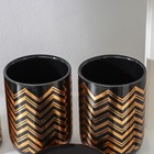 Набор аксессуаров для ванной комнаты «Золотой бум», 4 предмета (мыльница, дозатор для мыла, 2 стакана), цвет чёрный - фото 24739893