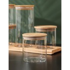 Набор банок стеклянных для сыпучих продуктов с бамбуковой крышкой BellaTenero «Эко», 5 предметов: 4 банки 600 мл, 1 банка 1300 мл - фото 6628566