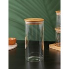 Набор банок стеклянных для сыпучих продуктов с бамбуковой крышкой BellaTenero «Эко», 5 предметов: 4 банки 600 мл, 1 банка 1300 мл - фото 4355059