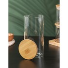 Набор банок стеклянных для сыпучих продуктов с бамбуковой крышкой BellaTenero «Эко», 5 предметов: 4 банки 600 мл, 1 банка 1300 мл - фото 6628570