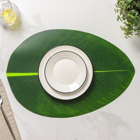 Салфетка сервировочная на стол «Лист», 47,5×32,5 см, цвет зелёный