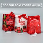 Пакет подарочный с лентой «С новым годом», 13×19×9 см 7705488 - фото 16400354