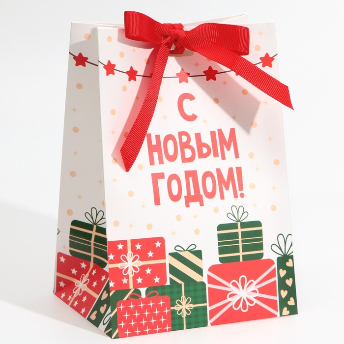 Пакет подарочный с лентой «Подарочки», 13 × 19 × 9 см - Фото 1