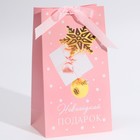 Пакет подарочный с лентой «Розовое золото», 13 × 23 × 7 см - Фото 1