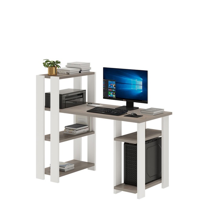 Компьютерный стол, 1300 × 650 × 1100 мм, цвет белый / нельсон