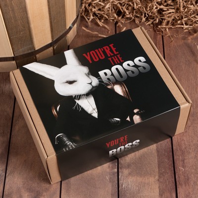 Набор подарочный «Этель» Boss, полотенце 50×90 см, мочалка, щётка