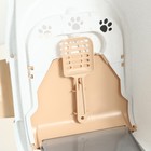 Туалет-домик для кошек закрытый с дверцей 50*38*37 см, бежево-белый - Фото 6