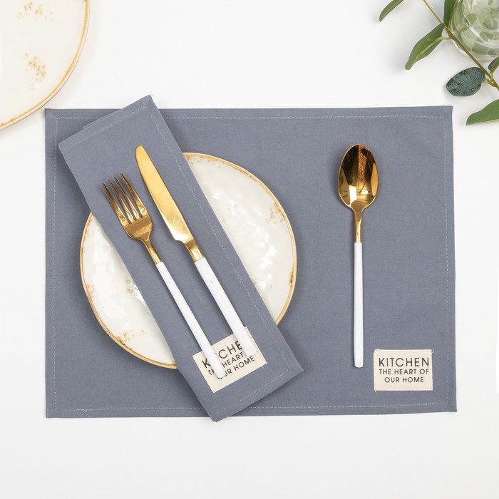 Набор салфеток «Этель» Kitchen, синий, 30×40 см - 2 шт., 100% хлопок, саржа 220 г/м² - Фото 1