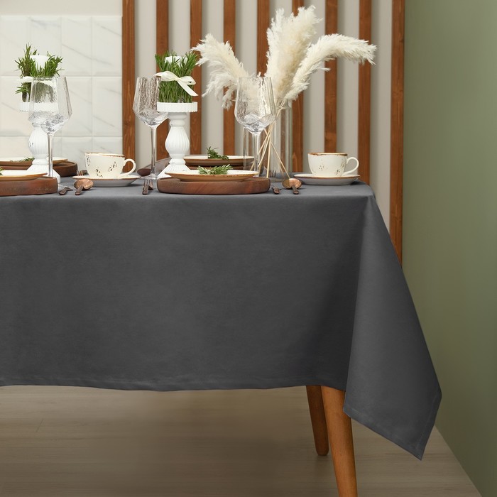 Скатерть Этель Kitchen 150х180 см, цвет серый, 100% хл, саржа 220 г/м2 - Фото 1