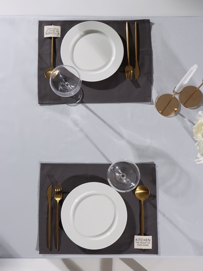 Набор салфеток «Этель» Kitchen, 30×40 см - 2 шт., 100% хлопок, саржа 220 г/м², серый