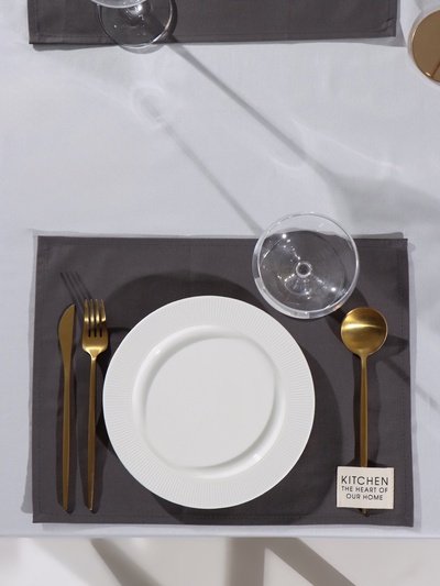 Набор салфеток «Этель» Kitchen, 30×40 см - 2 шт., 100% хлопок, саржа 220 г/м², серый